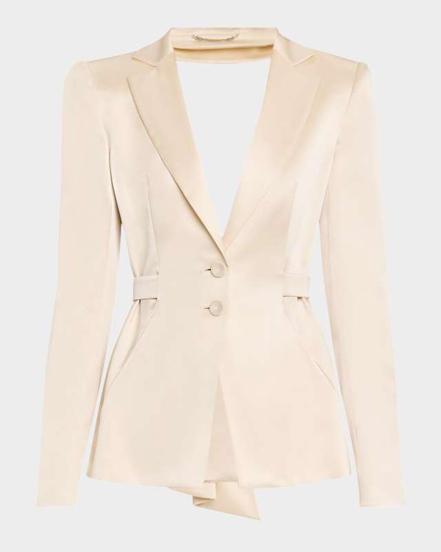 Draped Cutout Single-Breasted Jacket